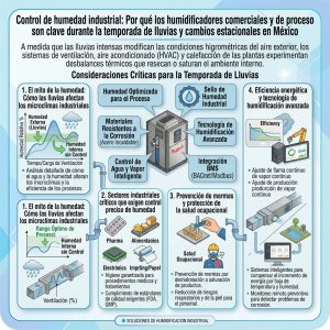 Control de humedad industrial: Por qué los humidificadores comerciales y de proceso son clave durante la temporada de lluvias y cambios estacionales en México