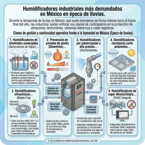 Humidificadores industriales más demandados en México en época de lluvias: Análisis por zonas geográficas e industrias